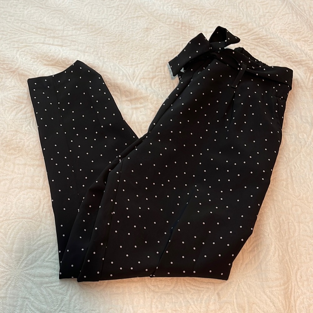 black and white polka dot pants
